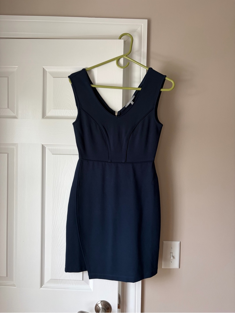 Sleeveless Navy Mini Dress with V-Neck